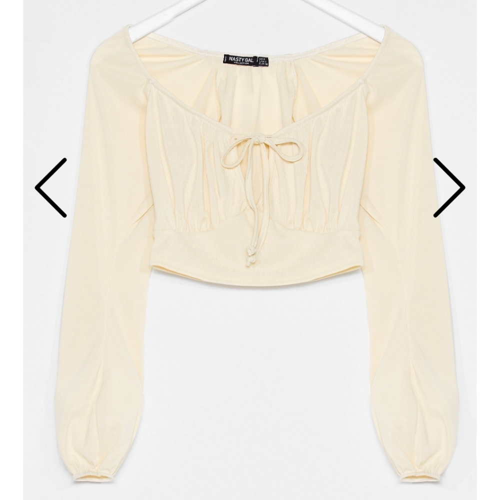 Nasty Gal Cream Crop Top